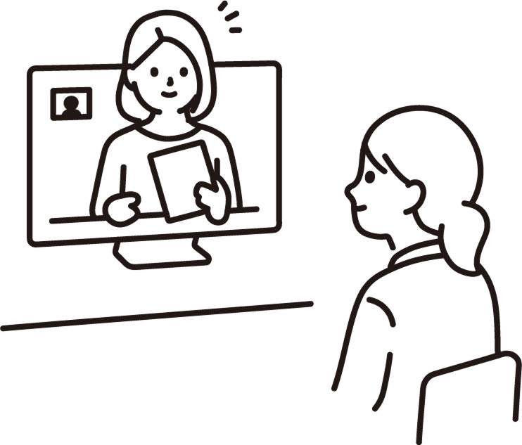 オンラインで相談や面談を行っている様子。